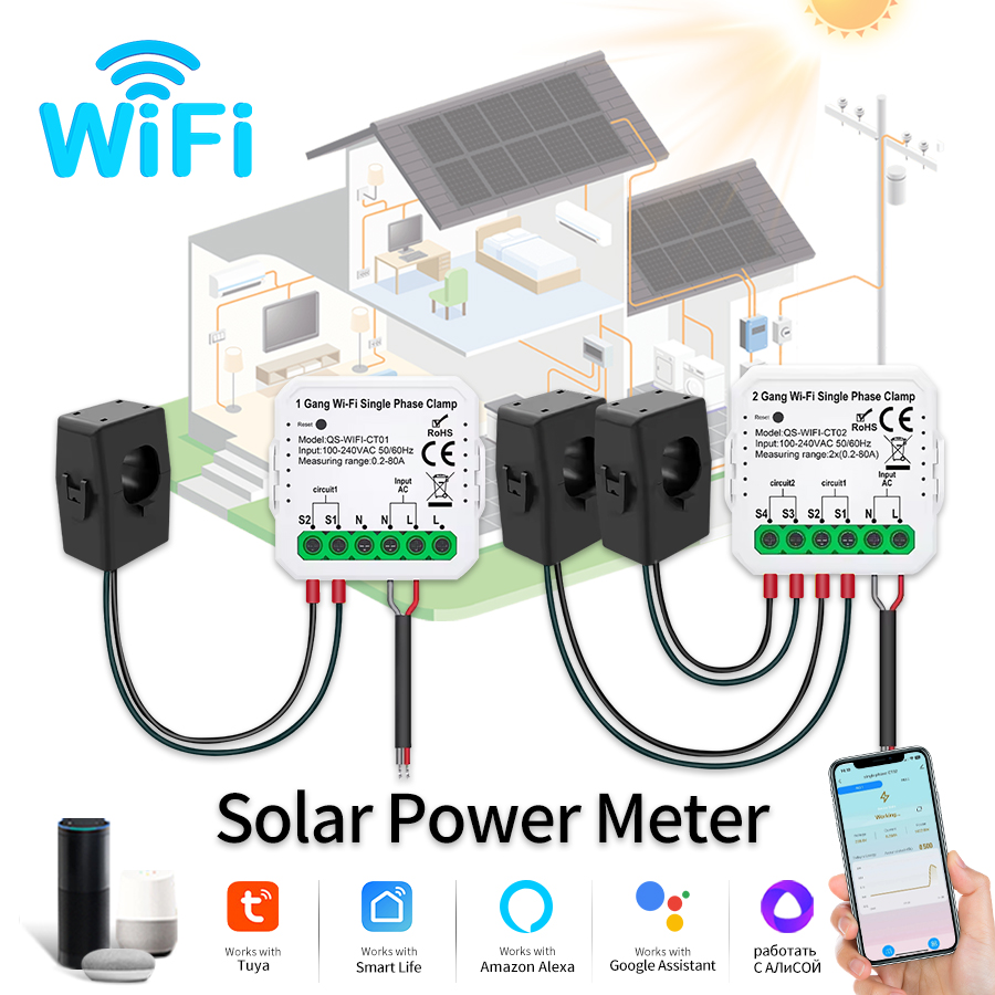 Smart Home Energy Monitor - Tuya – compteur d'énergie solaire intelligent