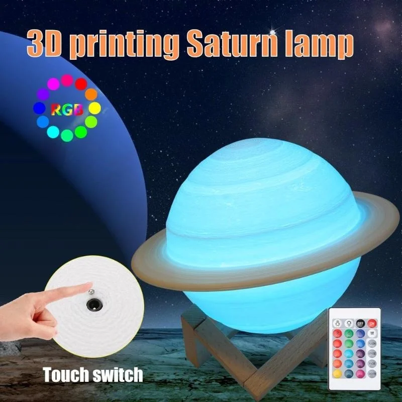 Voice Control Light Bulb - LED veilleuse impression 3D lampe saturne