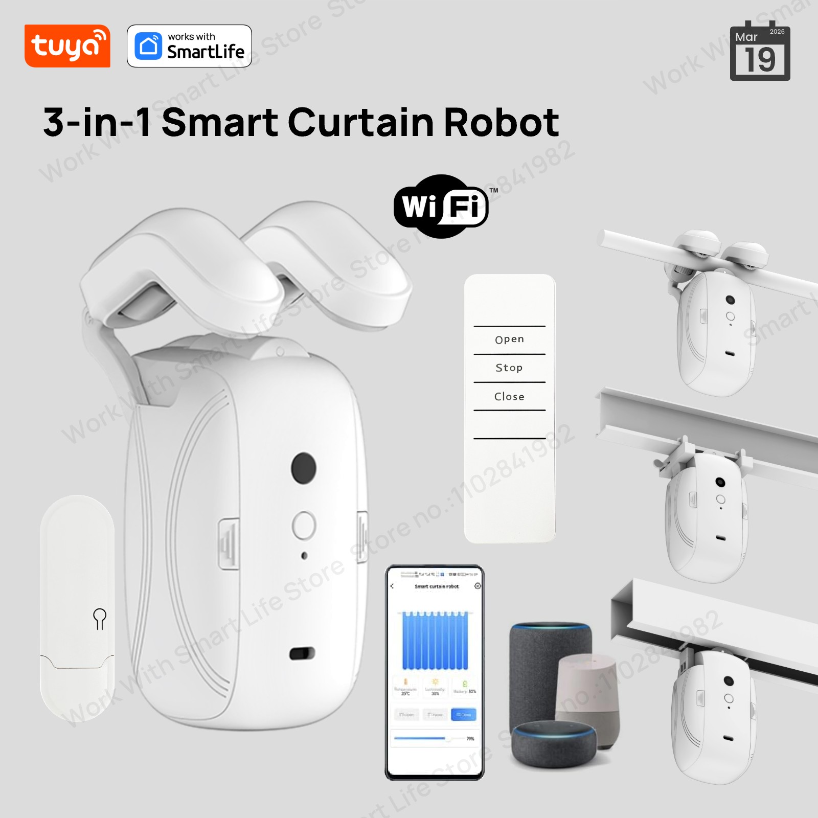 Smart Home Hub Matter - 1/2 Robot de rideau intelligent WiFi