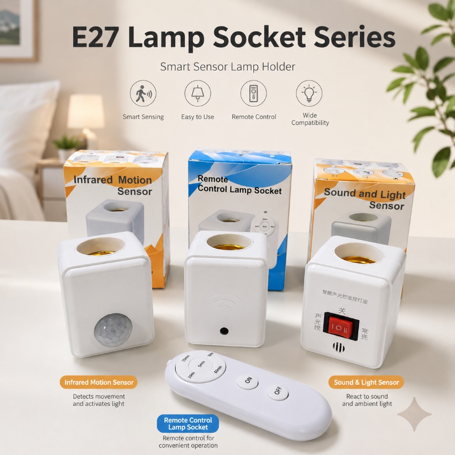 Voice Control Light Bulb - Adaptateur de Douille E27 à Détection