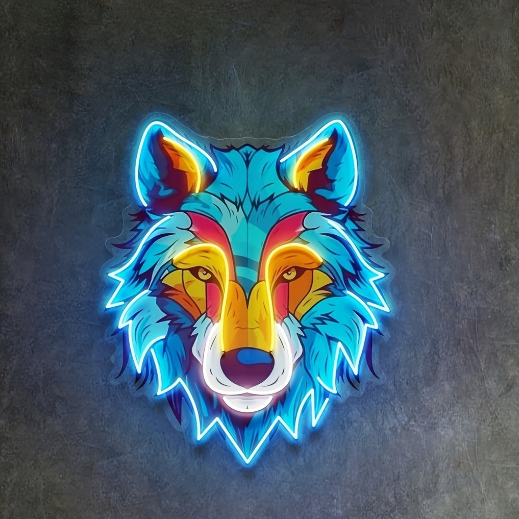 Smart Home Poster - Enseigne au néon de loup imprimé