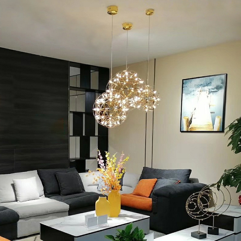 Voice Control Light Bulb - Suspension industrielle Spark Ball haut de