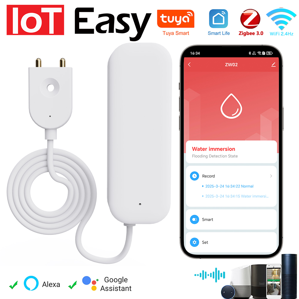Tuya WiFi ZigBee capteur d'eau - Smart Home Tools avis et prix
