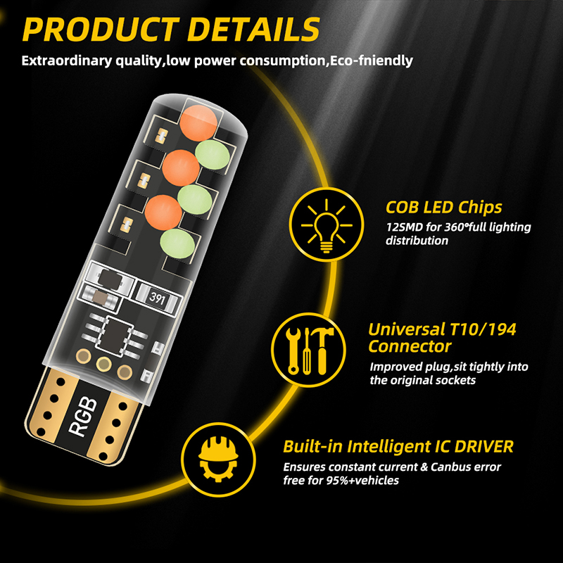 1 ensemble T10 W5w RGB LED amp - Voice Control Light Bulb avis et prix